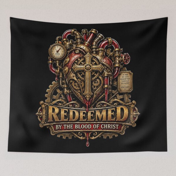 Item preview, Redeemed by the Blood of Christ, Christian Steampunk Style designed and sold by TheBibleStop.