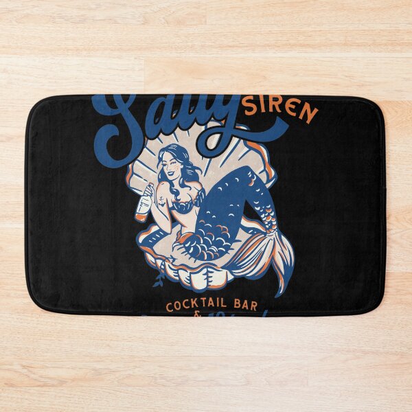 Item preview, The Salty Siren Cocktail Bar Mermaid Retro Illustration designed and sold by STEVDSON.