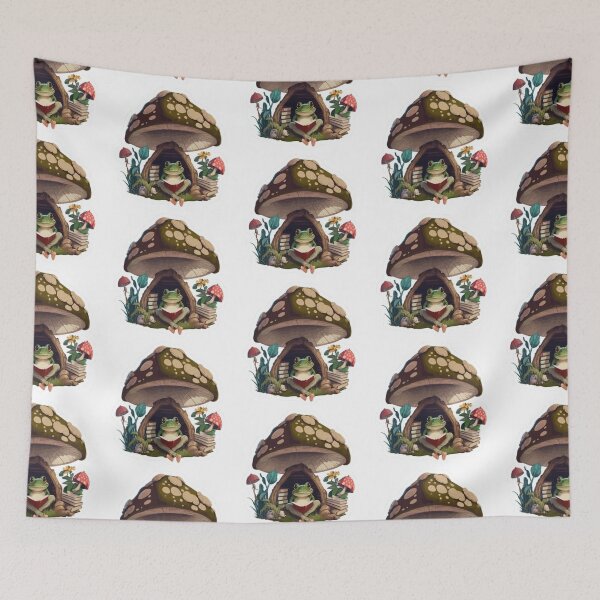 Item preview, Cute Frog Mushroom Sticker – Kawaii Cottagecore Frog designed and sold by Shree shyam khatu ji.