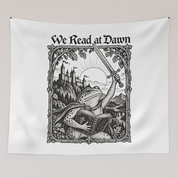 Item preview, We Read At Dawn Frog Knight Medieval Book Lover Fantasy Design designed and sold by LunaBeautiful.