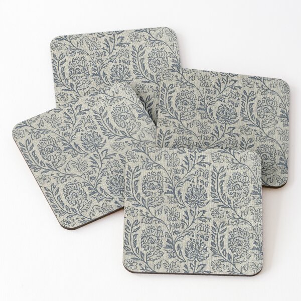 Item preview, Indigo Vintage Floral Block Print Pattern designed and sold by FestivityFinds.