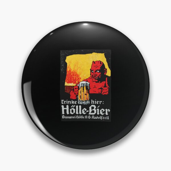 Item preview, Devil Holding Beer "Hölle-Bier" Vintage Style Art designed and sold by STEVDSON.