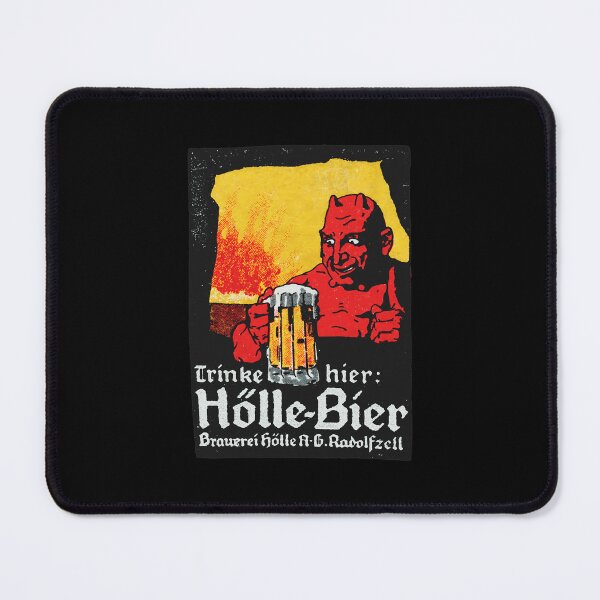 Item preview, Devil Holding Beer "Hölle-Bier" Vintage Style Art designed and sold by STEVDSON.