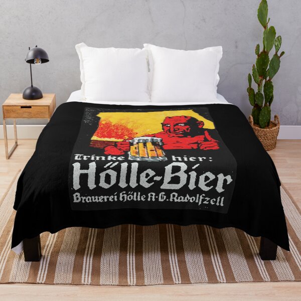 Item preview, Devil Holding Beer "Hölle-Bier" Vintage Style Art designed and sold by STEVDSON.