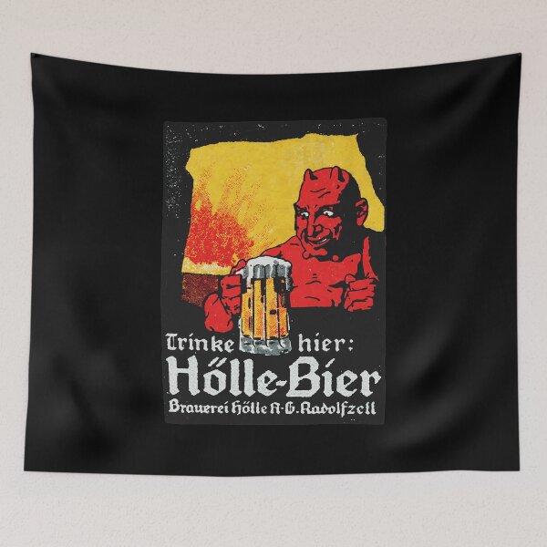 Artikelvorschau, Teufel hält Bier "Hölle-Bier" im Vintage-Stil entworfen und verkauft von STEVDSON.