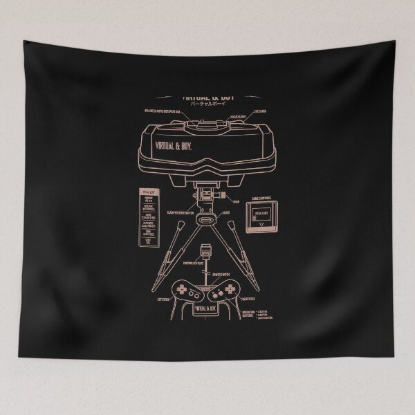 Item preview, Virtual Boy Japanese Technical Schematic Blueprint Gaming Art designed and sold by silla10.