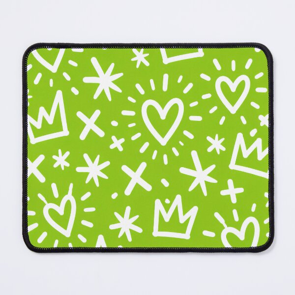 Item preview, Green Heart Crown Doodle Pattern Pop Art designed and sold by FestivityFinds.