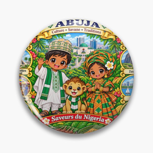 Item preview, Nigeria Abuja – Kawaii Trip, Nigerian Culture and Flavors of Nigeria designed and sold by Cifi64.