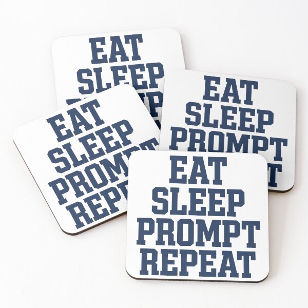 Item preview, Eat Sleep Prompt Repeat Funny AI T-Shirt designed and sold by BerkleyCo.