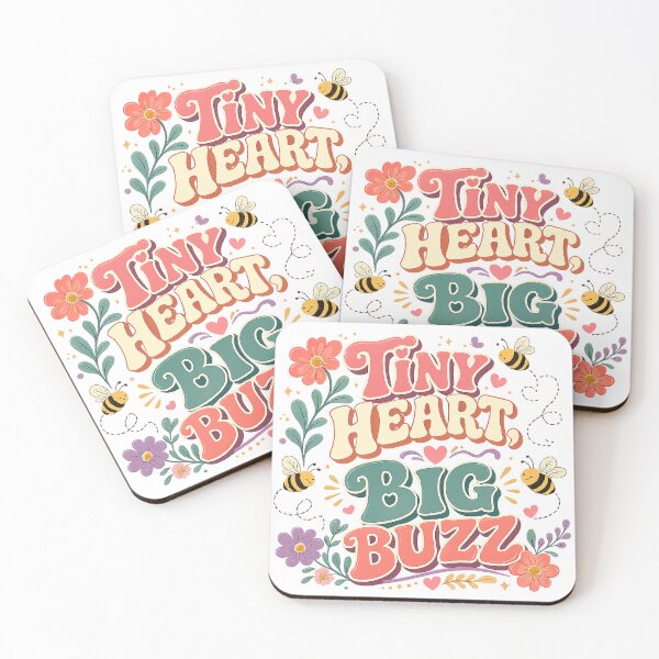 Item preview, Tiny Heart Big Buzz Cute Bee Floral Retro Spring Garden Art Design designed and sold by inkoutninja.