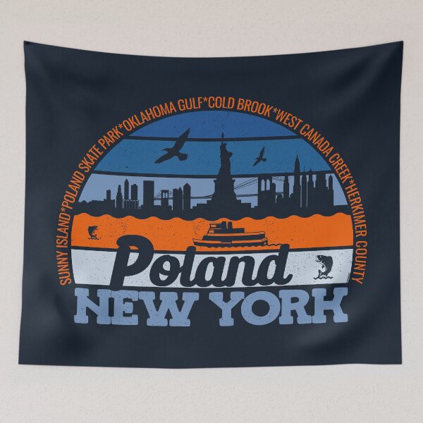 Item preview, Poland New York Sunset Retro Vintage Local Pride Logo designed and sold by CRHPOD20.