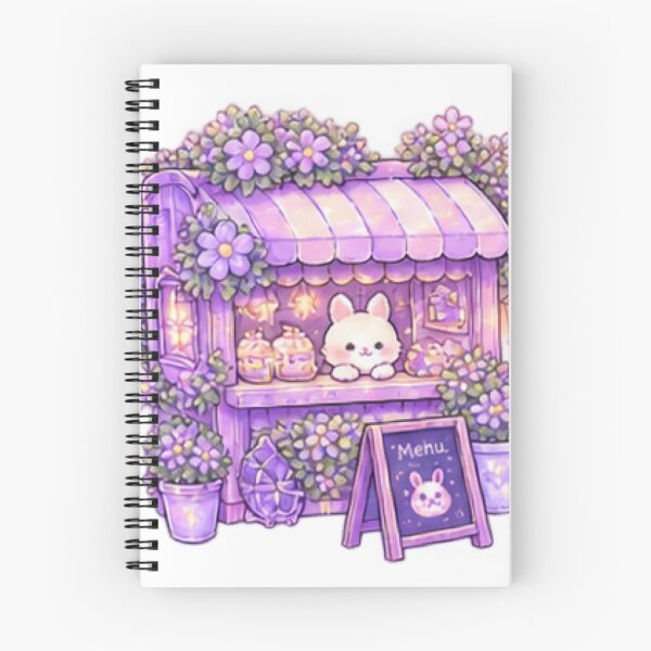 Item preview, Cute Purple Bunny Flower Shop – Kawaii Floral Cottage designed and sold by Kiralemon.