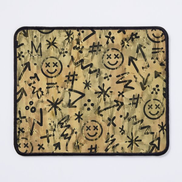 Item preview, Grunge Graffiti Seamless Pattern Dead Smiley Face designed and sold by FestivityFinds.