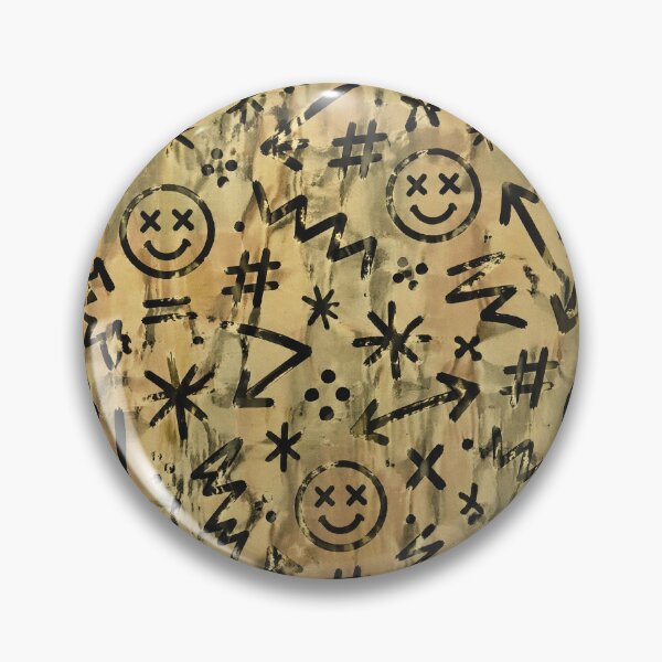 Item preview, Grunge Graffiti Seamless Pattern Dead Smiley Face designed and sold by FestivityFinds.