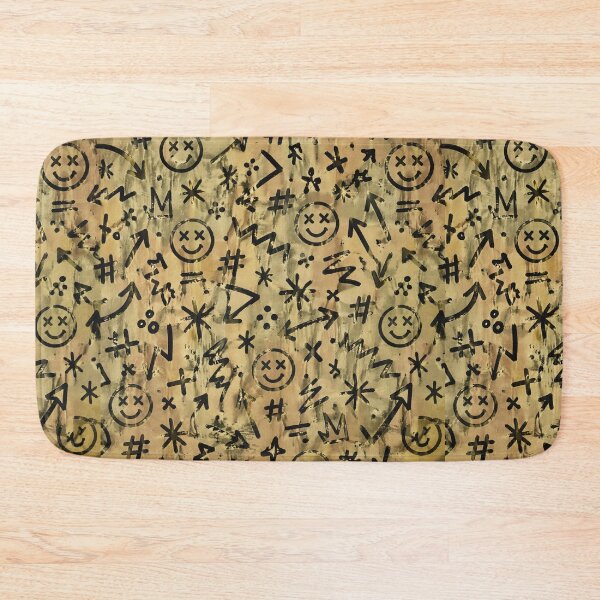 Item preview, Grunge Graffiti Seamless Pattern Dead Smiley Face designed and sold by FestivityFinds.