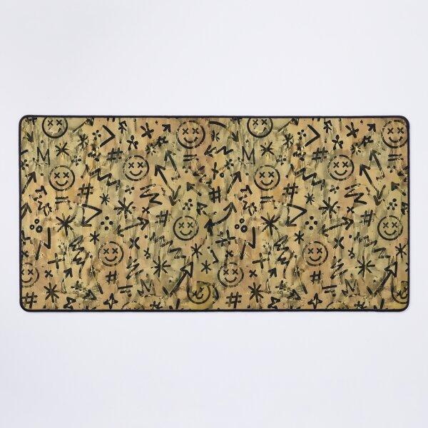 Item preview, Grunge Graffiti Seamless Pattern Dead Smiley Face designed and sold by FestivityFinds.