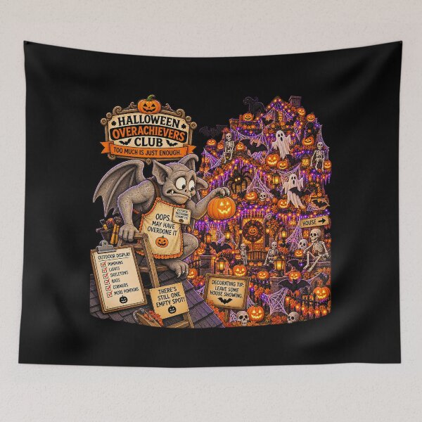 Item preview, ⚡HALLOWEEN OVERACHIEVERS CLUB -  Greg Gargoyle Exterior Decorating Commitee - dark version designed and sold by WheelieGdArt.