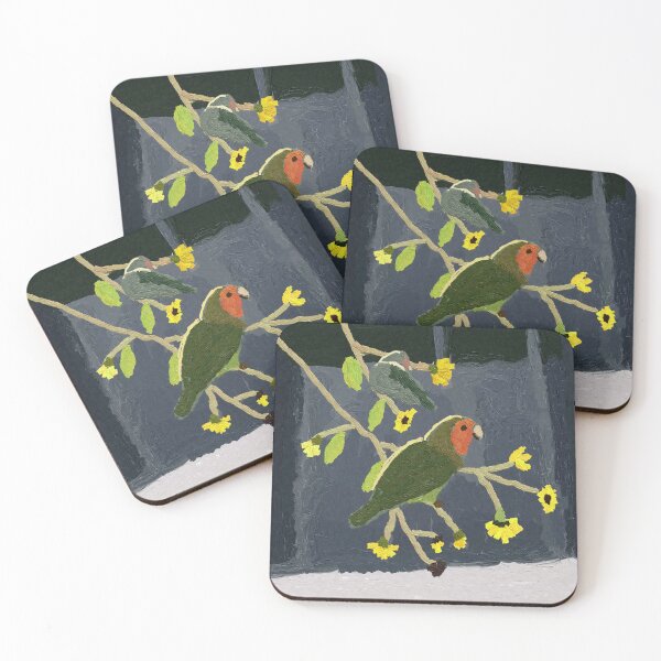 Item preview, Lovebirds on Floral Branch designed and sold by shariuncushon.