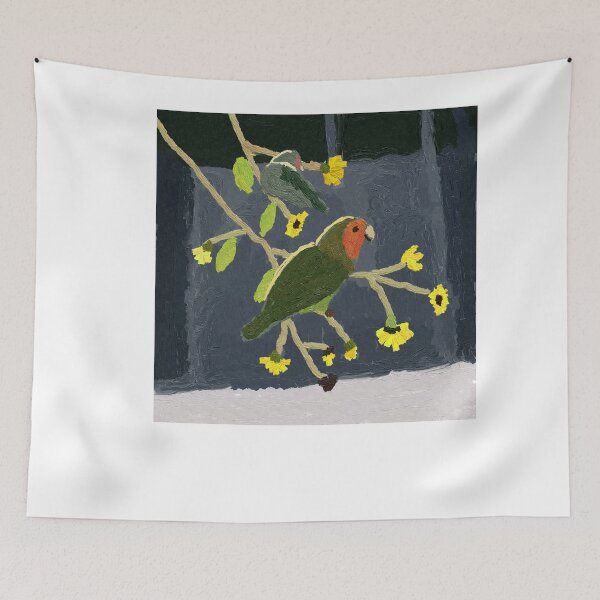 Item preview, Lovebirds on Floral Branch designed and sold by shariuncushon.