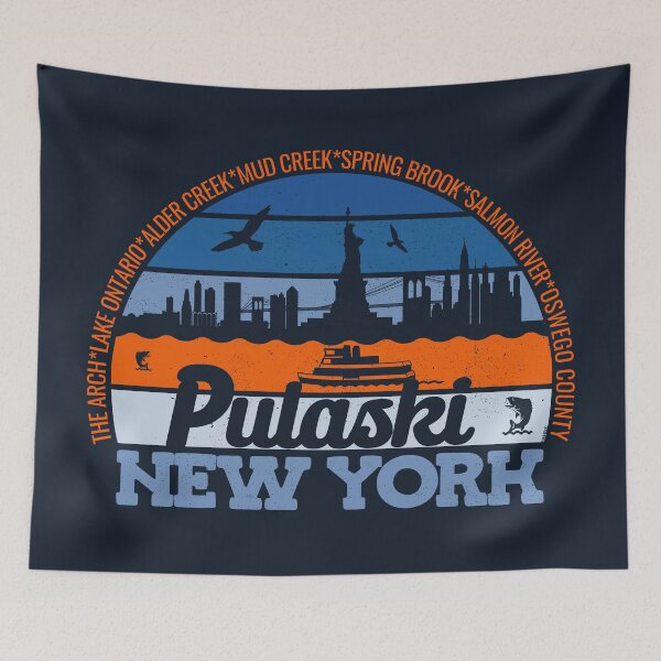 Item preview, Pulaski New York Sunset Retro Vintage Local Pride Logo designed and sold by CRHPOD20.