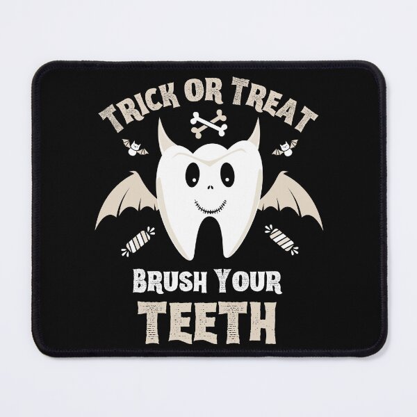 Item preview, Trick or Treat Brush Your Teeth - Tooth with Devil Horns and Bat Wings designed and sold by LoveSeasonz.