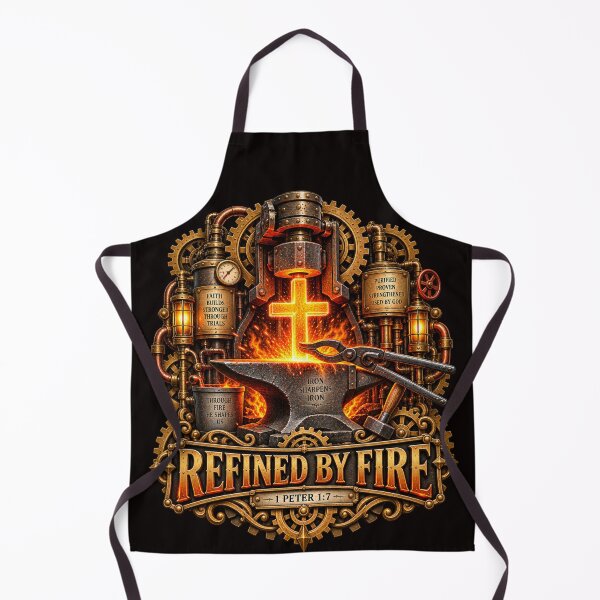 Item preview, Refined By Fire, 1Peter 1:7, Christian Steampunk Style designed and sold by TheBibleStop.