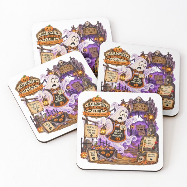 Item preview, ⚡HALLOWEEN OVERACHIEVERS CLUB - Garry Ghost's Overachiever Haunted House designed and sold by WheelieGdArt.