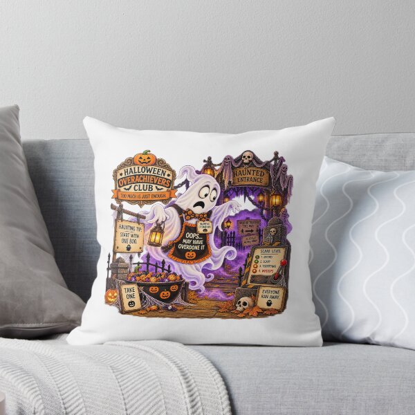 Item preview, ⚡HALLOWEEN OVERACHIEVERS CLUB - Garry Ghost's Overachiever Haunted House designed and sold by WheelieGdArt.