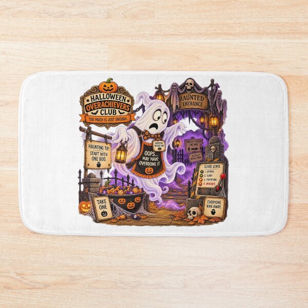 Item preview, ⚡HALLOWEEN OVERACHIEVERS CLUB - Garry Ghost's Overachiever Haunted House designed and sold by WheelieGdArt.