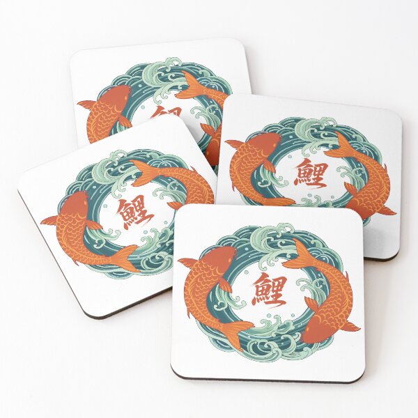 Item preview, Japanese Koi Carp Waves Circle designed and sold by Onigirineko .