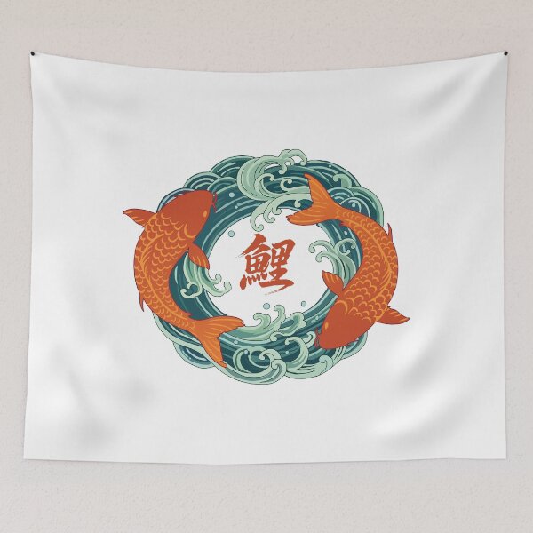 Item preview, Japanese Koi Carp Waves Circle designed and sold by Onigirineko .