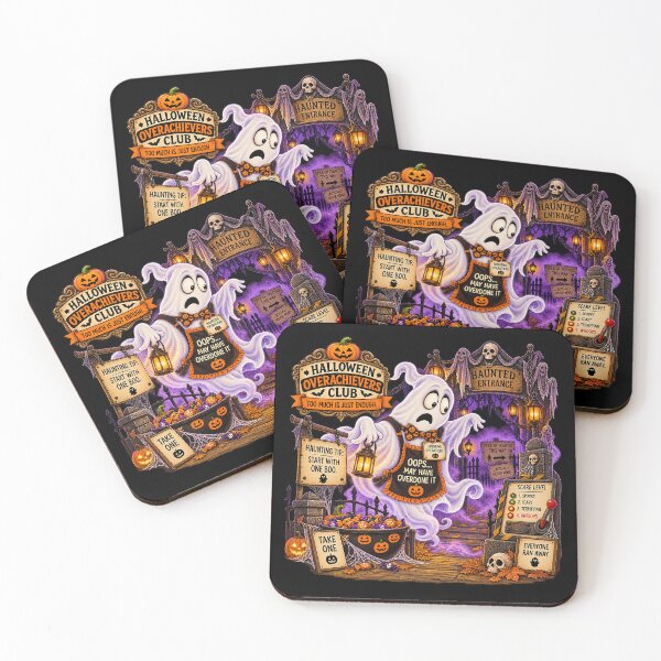 Item preview, ⚡HALLOWEEN OVERACHIEVERS CLUB -  Garry Ghost's Overachiever Haunted House - dark version designed and sold by WheelieGdArt.