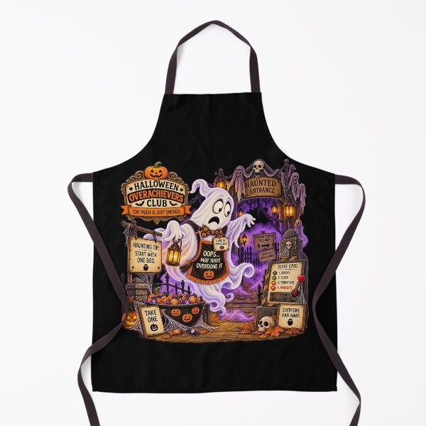 Item preview, ⚡HALLOWEEN OVERACHIEVERS CLUB -  Garry Ghost's Overachiever Haunted House - dark version designed and sold by WheelieGdArt.