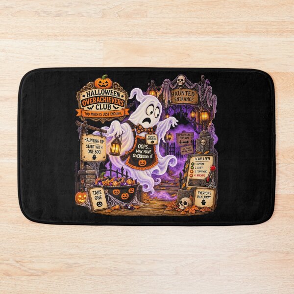 Item preview, ⚡HALLOWEEN OVERACHIEVERS CLUB -  Garry Ghost's Overachiever Haunted House - dark version designed and sold by WheelieGdArt.