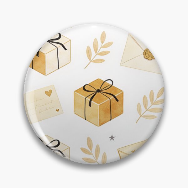 Item preview, Cute Golden Gift Box Letter Pen Watercolor Pattern designed and sold by FestivityFinds.
