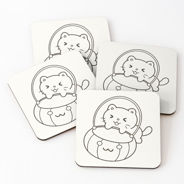 Item preview, Cute Hand Drawn Kitten Basket Gift Art designed and sold by Porpor Artwork.