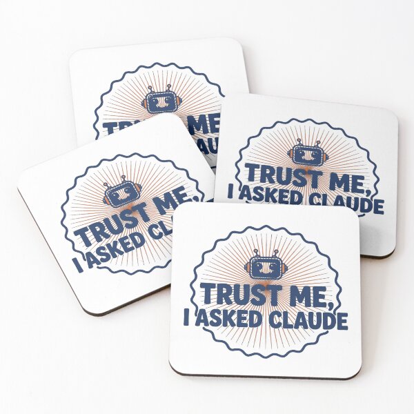Item preview, Trust Me I Asked My AI Funny Robot Badge T-Shirt designed and sold by BerkleyCo.