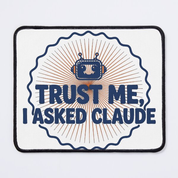 Item preview, Trust Me I Asked My AI Funny Robot Badge T-Shirt designed and sold by BerkleyCo.