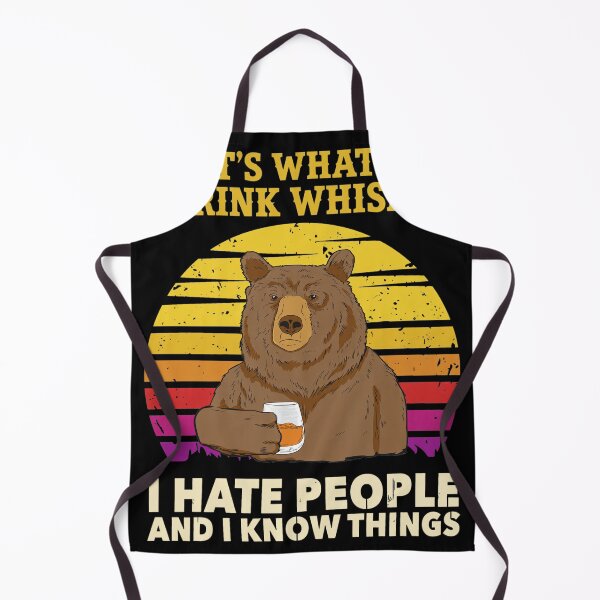 Item preview, Bear Drinks Whiskey Hates People Knows Things Funny Retro Sunset designed and sold by JOANDOORNE.
