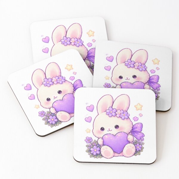 Item preview, Cute Purple Bunny with Heart and Flowers designed and sold by Kiralemon.