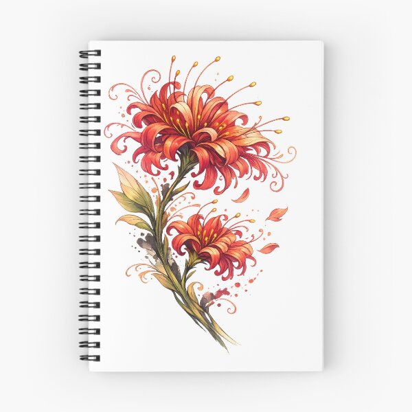 Item preview, Fiery Red Orange Lily Flowers Botanical Floral Garden Art Design designed and sold by inkoutninja.