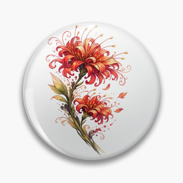 Item preview, Fiery Red Orange Lily Flowers Botanical Floral Garden Art Design designed and sold by inkoutninja.