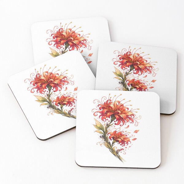 Item preview, Fiery Red Orange Lily Flowers Botanical Floral Garden Art Design designed and sold by inkoutninja.
