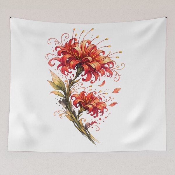 Item preview, Fiery Red Orange Lily Flowers Botanical Floral Garden Art Design designed and sold by inkoutninja.