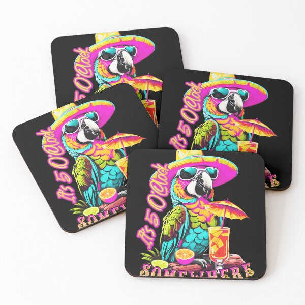 Item preview, Parrot 5 O'Clock Somewhere Tropical Drink Fun designed and sold by JOANDOORNE.