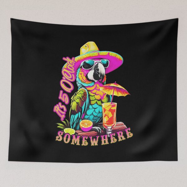 Item preview, Parrot 5 O'Clock Somewhere Tropical Drink Fun designed and sold by JOANDOORNE.