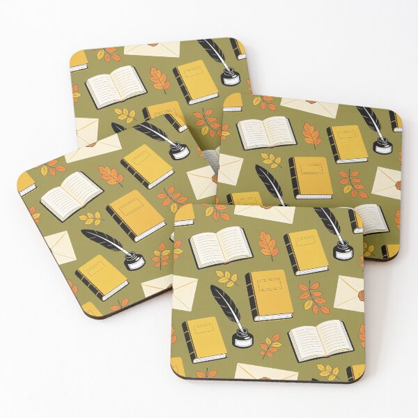 Item preview, Dark Academia Book Quill Ink Autumn Pattern designed and sold by FestivityFinds.