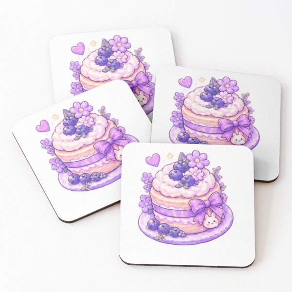 Item preview, Cute Purple Berry Cake with Flowers and Bunny designed and sold by Kiralemon.