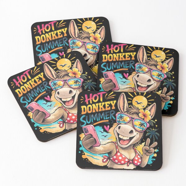 Item preview, Hot Donkey Summer Beach Selfie Fun Vibe designed and sold by JOANDOORNE.