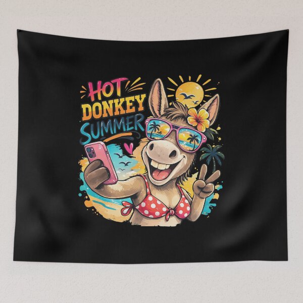 Item preview, Hot Donkey Summer Beach Selfie Fun Vibe designed and sold by JOANDOORNE.